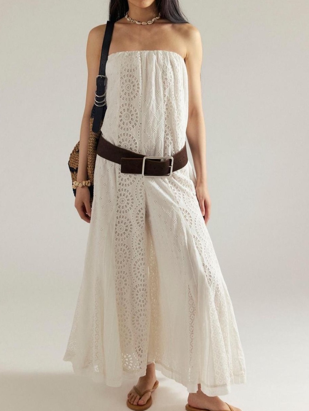 Free People Ivory Eyelet Jumpsuit - XS